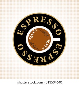 Espresso. Coffee. Cup. Vector color logo.