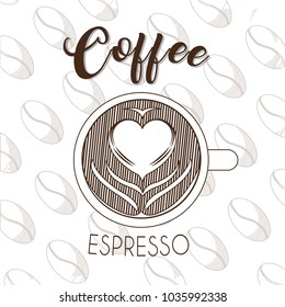 Espresso coffee hand drawing