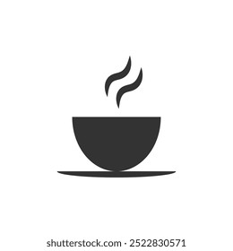 Café expresso e como chá em uma ilustração preta caneca isolada para a manhã. Ícone de vetor em estilo plano