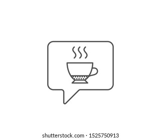 Espresso coffee icon. Chat bubble design. Hot drink sign. Beverage symbol. Outline concept. Thin line espresso icon. Vector