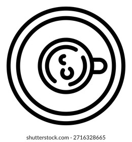 Espresso-Kaffeesymbol. Umriss Espresso Kaffee, Vektorsymbol für Webdesign einzeln auf weißem Hintergrund