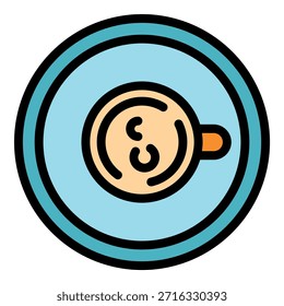 Espresso-Kaffeesymbol. Umriss Espresso Kaffee, Vektorsymbol, Farbe, flach, einzeln