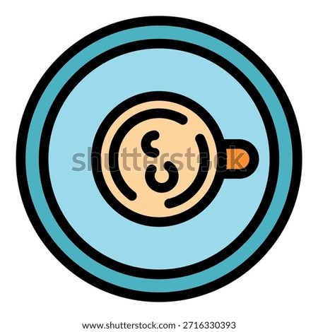 Espresso coffee icon. Outline espresso coffee vector icon color flat isolated