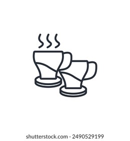espresso coffee icon. vector.Editable stroke.linear style sign for use web design,logo.Symbol illustration.