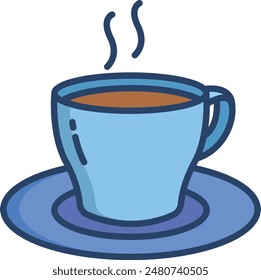 Espresso coffee linear color illustration icon