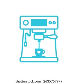 Doppeltes Symbol für die Kaffeemaschine. Einzeln auf weißem Hintergrund.