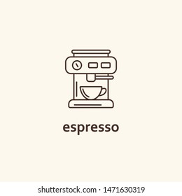 espresso coffee machine logo icon vector