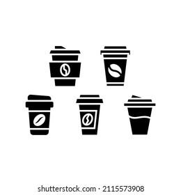 Espresso Coffee set icon isolated on white background