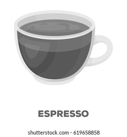 Espresso coffee.Different types of coffee single icon in monochrome style vector symbol stock illustration web.