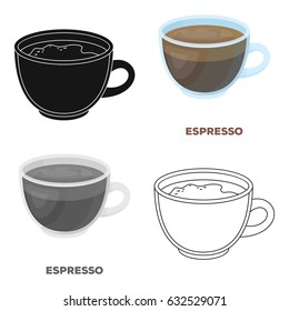 Espresso coffee.Different types of coffee single icon in cartoon style vector symbol stock illustration web.