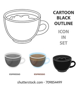 Espresso coffee.Different types of coffee single icon in cartoon style vector symbol stock illustration web.