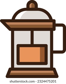 Icono de la línea de color de Espresso - Icono único, vector