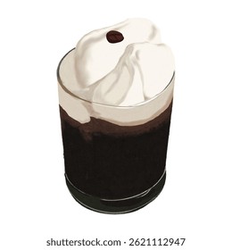 Espresso cream latte coffee drink dessert