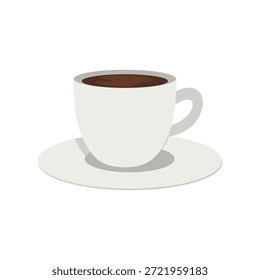 Espressotasse in flacher Illustration. Morgenkaffee-Konzept. Vektorgrafik einzeln auf weißem Hintergrund.