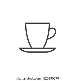 Espresso cup line icon, outline vector sign, linear style pictogram isolated on white. Symbol, logo illustration. Editable stroke. Pixel perfect