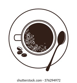 Espresso cup and saucer top view