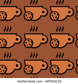 Espresso cups seamless vector pattern. 