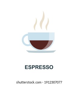 Icono plano de Espresso. Color simple elemento de la colección de café. Icono de Creative Espresso para diseño web, plantillas, infografías y más