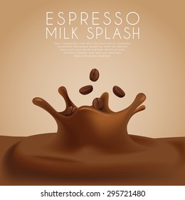 Espresso Flavored Milk Label Template : Vector Illustration