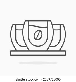 Espresso Glass Shot icon. Editable Stroke and pixel perfect. Outline style. Vector illustration. Enjoy this icon for your project.
