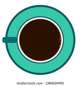espresso hot coffee isolated vector (top view)