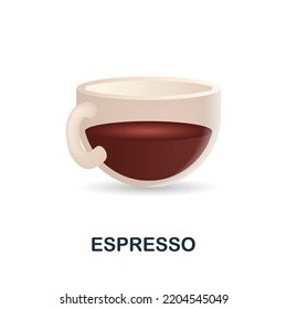 Espresso icon. 3d illustration from coffee collection. Creative Espresso 3d icon for web design, templates, infographics and more