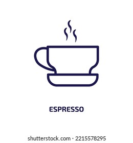 espresso icon from drinks collection. Thin linear espresso, cappuccino, hot outline icon isolated on white background. Line vector espresso sign, symbol for web and mobile