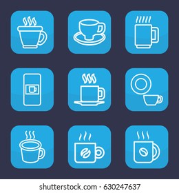 Espresso icon. set of 9 outline espresso icons such as vending machine, coffee, dish, coffee cup, cup
