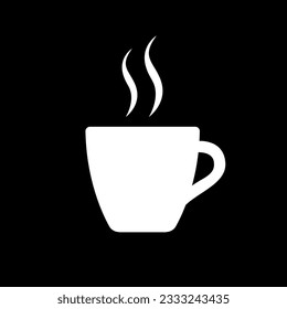 Espresso icon. Strong coffee in espresso cup and smoke. Vector Illustration
