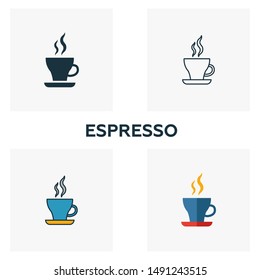 Espresso icon. Thin line symbol design from coffe shop icon collection. UI and UX. Creative simple espresso icon for web and mobile.