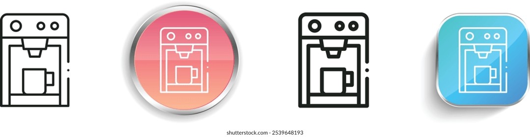 espresso icon. Thin Linear, Regular and Button Style Design Isolated On White Background
