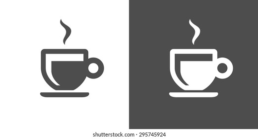 Espresso Icon. Two-tone Version Of Espresso Vector Icon On White And Black Background