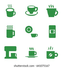 Espresso icons set. set of 9 espresso filled icons such as vending machine, coffee, dish, coffee cup, cup, coffee machine