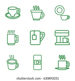 Espresso icons set. set of 9 espresso outline icons such as vending machine, coffee, dish, coffee cup, tea cup, cup, coffee machine
