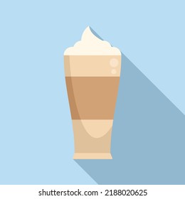 Espresso latte icon flat vector. Cafe cup. Cream morning