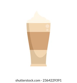 Espresso latte icon flat vector. Cafe cup. Cream morning isolated