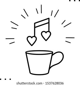 Espresso line art icon.  Black  aesthetic contour.