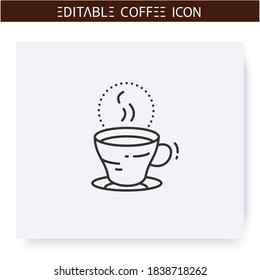 Espresso line icon. Type of coffee drink. Brewed coffee with small amount of hot water. Coffeehouse menu. Different caffeine drinks receipts concept. Isolated vector illustration. Editable stroke  svg