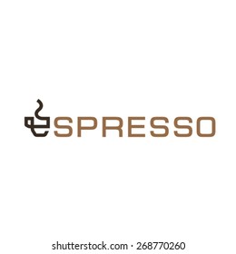 Espresso logo with coffee cup symbol