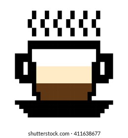 Espresso Macchiato Pixel Art