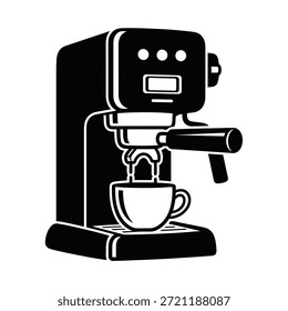 Espresso máquina preparando café em ícone de xícara Palavras-chave: café, espresso, máquina, fabricante, cervejeiro