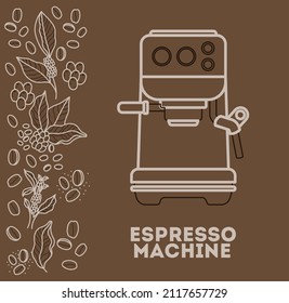 espresso machine card and plants