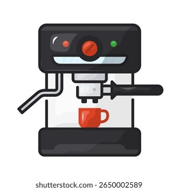Espresso máquina. espresso, máquina, café, cerveja, barista, cafeína, aparelho, pressão. Ilustração de ícone de vetor