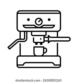 Espresso máquina. espresso, máquina, café, cerveja, barista, cafeína, aparelho, pressão. Ilustração de ícone de vetor