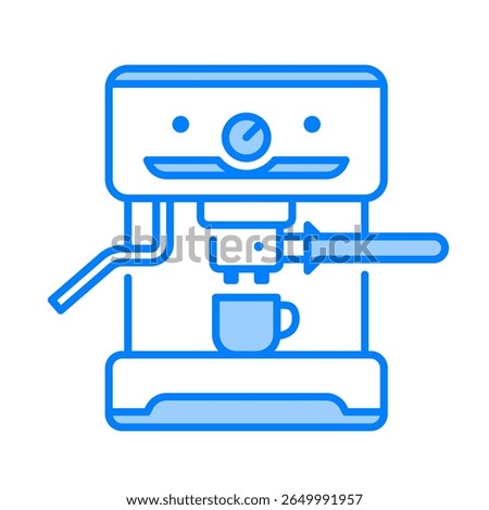 Espresso machine. espresso, machine, coffee, brew, barista, caffeine, appliance, pressure. Vector Icon Illustration