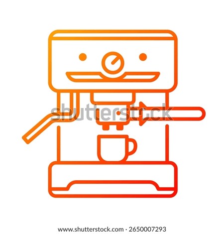Espresso machine. espresso, machine, coffee, brew, barista, caffeine, appliance, pressure. Vector Icon Illustration