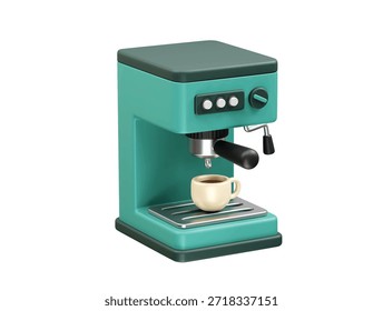 Espressomaschine mit Kaffeetasse, Symbolgrafik 3D