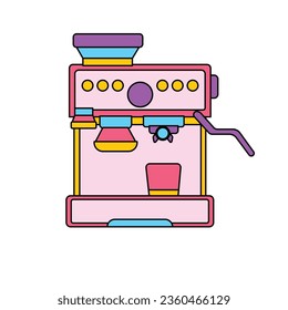 espresso machine coffee illustration line art