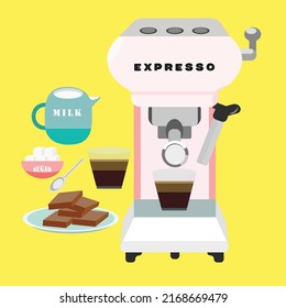 Espresso Machine is design by illustrator.   It can be-printing products, self use, and more.  Even better, you can re-coloring and re-design them to fit your need.
