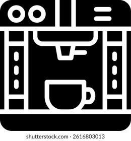 Espresso Machine Glyph Vector Icon Design